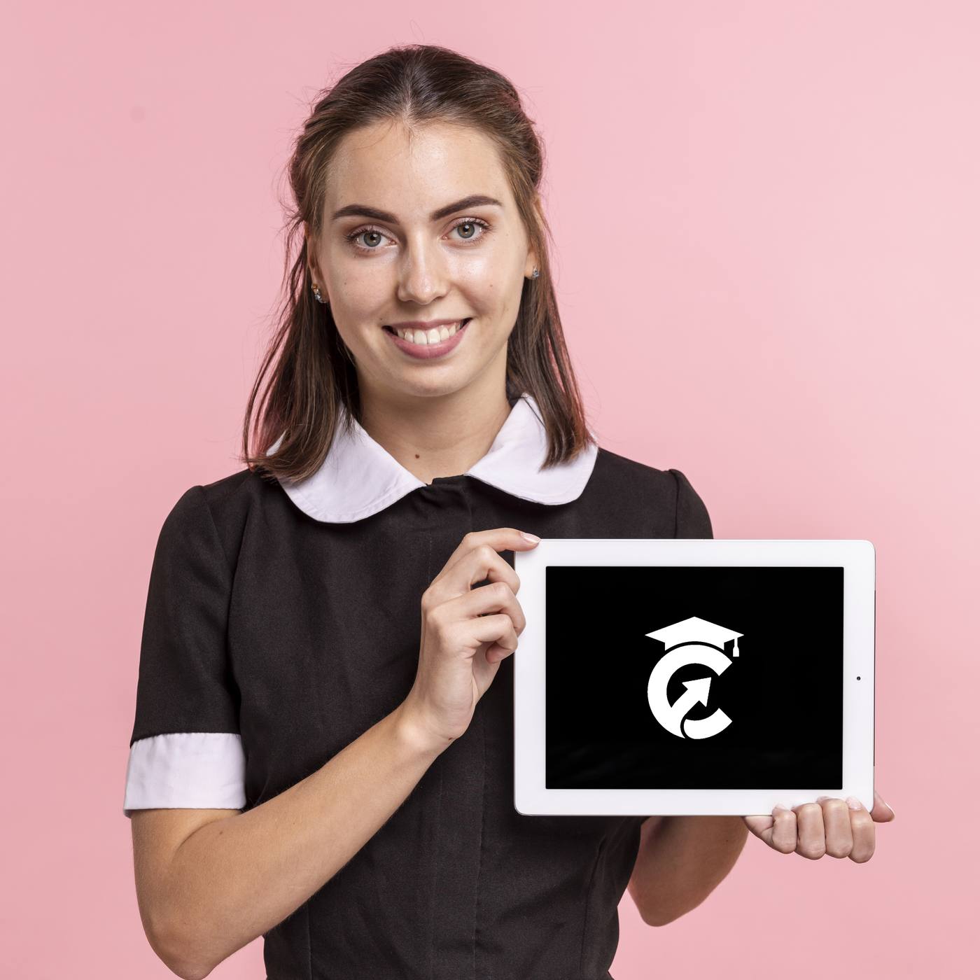 CareerLabs student showing the brand on a tablet